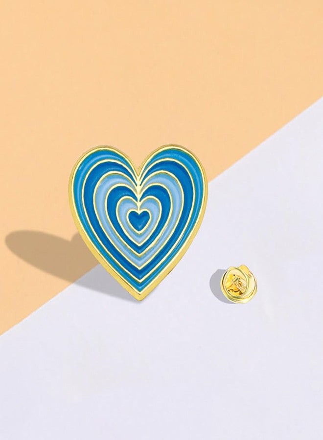 MXUHUI Rainbow Pins Heart Enamel Pin Brooch Women Men Badge Clothes Lapel Pin for Backpacks Badges Hats Bags (Blue) - Image 3